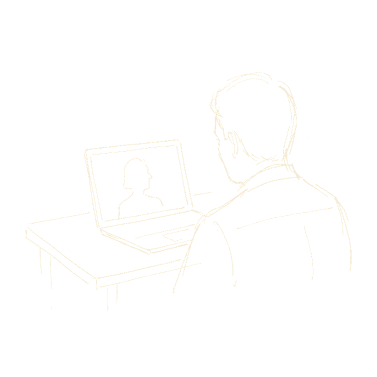 Person on a video call before the visit
