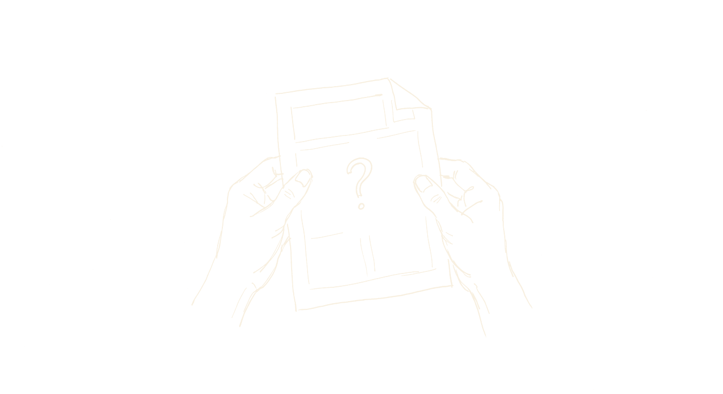 Hands holding a report page with a question mark, the debrief conversation